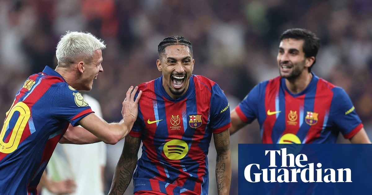 拉菲尼亚双响巴萨3-2力克皇马夺西班牙超级杯